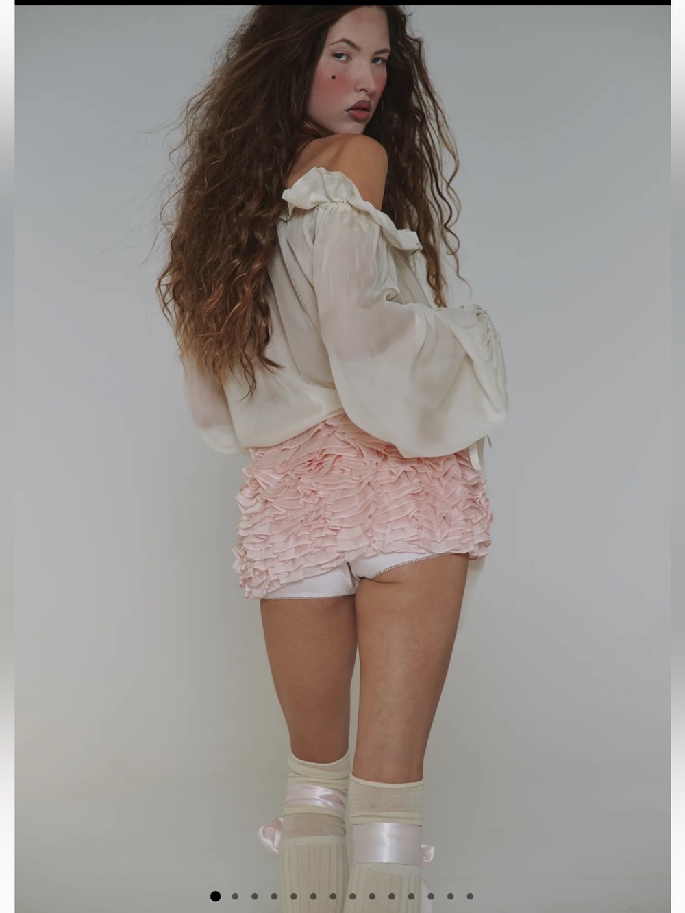 NWT Selkie Powder Chopin-ty Bloomer Ruffle Shorts Pink Size S